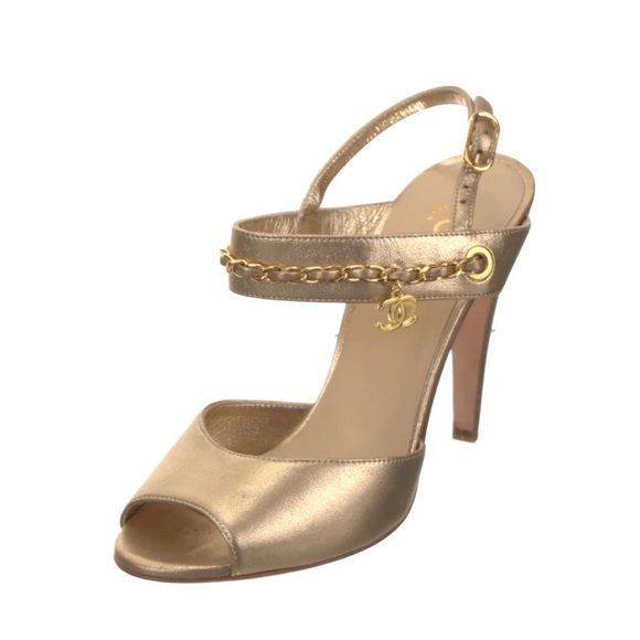 Chanel Gold Clover Charm Sandals - Picture 5 of 5